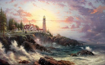 嵐を乗り越えるトーマス・キンケードの風景 Oil Paintings